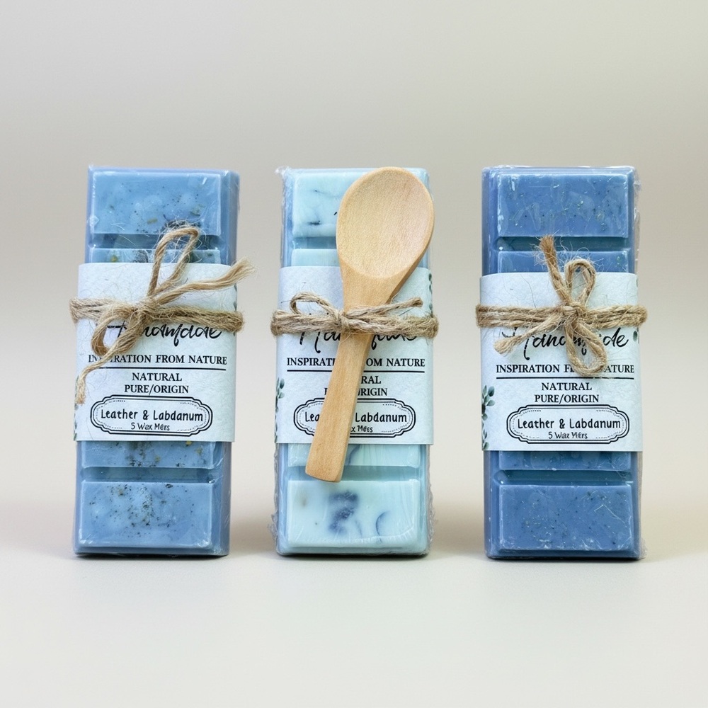 Leather & Labdanum | Highly Scented Wax Melts | TRIO + Spoon | Long Lasting
